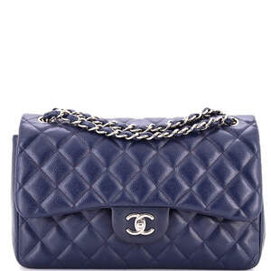 Chanel Jumbo Classic Double Flap Bag Quilted Caviar